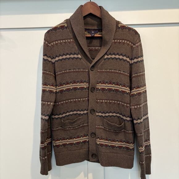 Navajo Cardigan Small Shawl Collar Aztec Southwest Ranch Tribal Nordic Striped - Picture 3 of 14